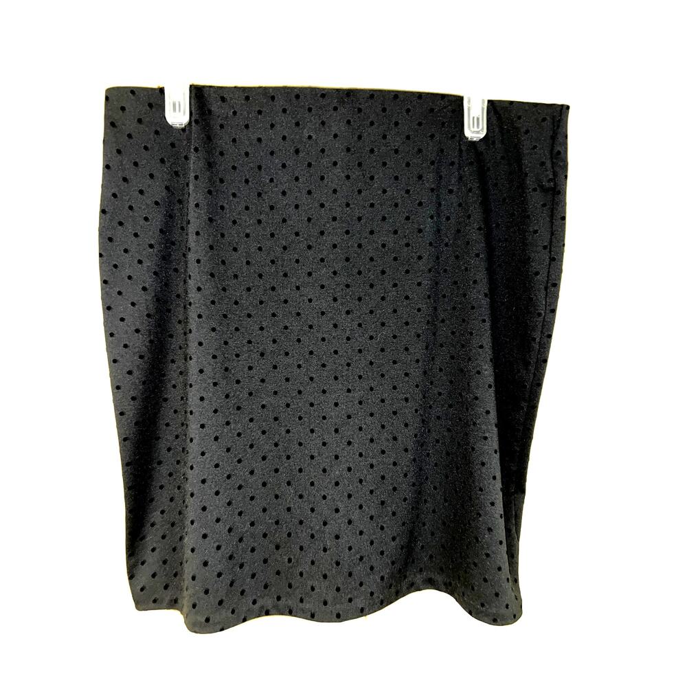 Old Navy X-Large 16 /18 Pencil SKIRT Velvet Polka Dot Black Pull-On Ponte XL